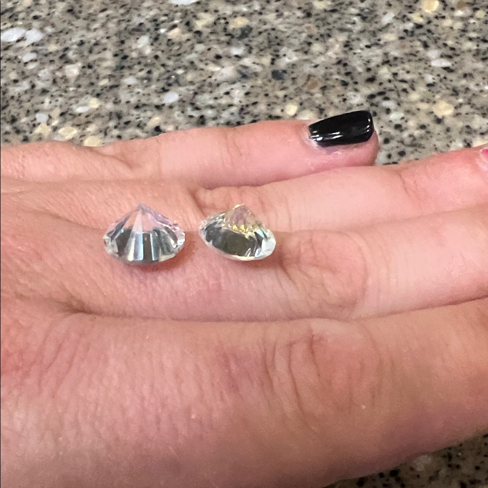 Set 2pcs Iridescent Rainbow Aurora Unicorn Round Unidentified Loose Gemstones - Picture 13 of 17